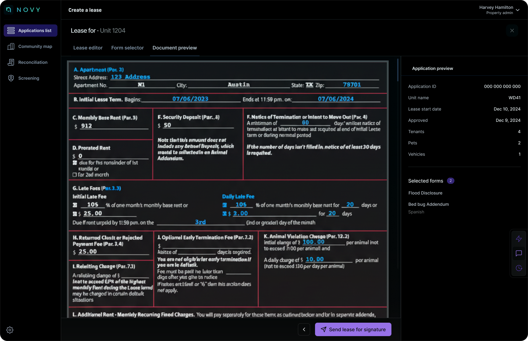 NOVY Platform — Lease